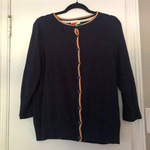 Modcloth 1X navy w/ gold trim crew neck 3/4 sleeve sweater
